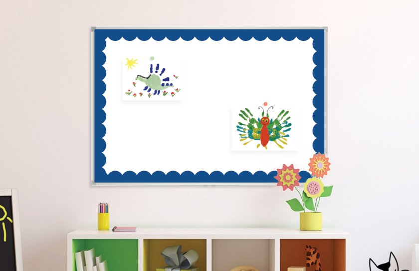 Наклейка для досок 90x60 cм “Синяя рамка” 