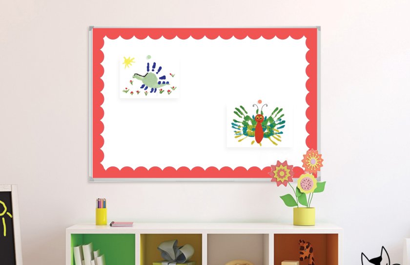 Наклейка для досок 90x60 cм “Красная рамка”