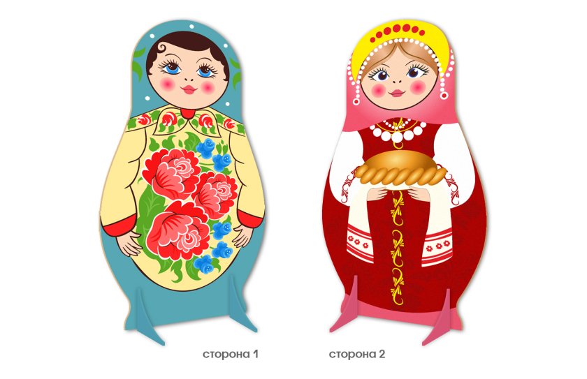 Двусторонняя напольная декорация "Матрешка" малая